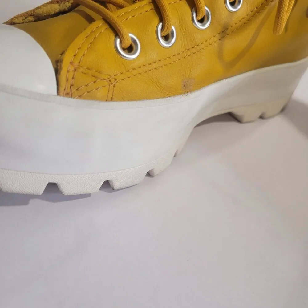 Converse Chuck Taylor All Star Lugged leather High Gold Dart sz 8. Yellow... - Picture 10 of 12